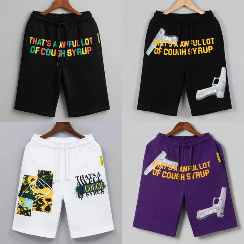 

American Style Summer That's A Awful Lot of Cough Syrup Casual Shorts High-quality Letter Print Sports Shorts