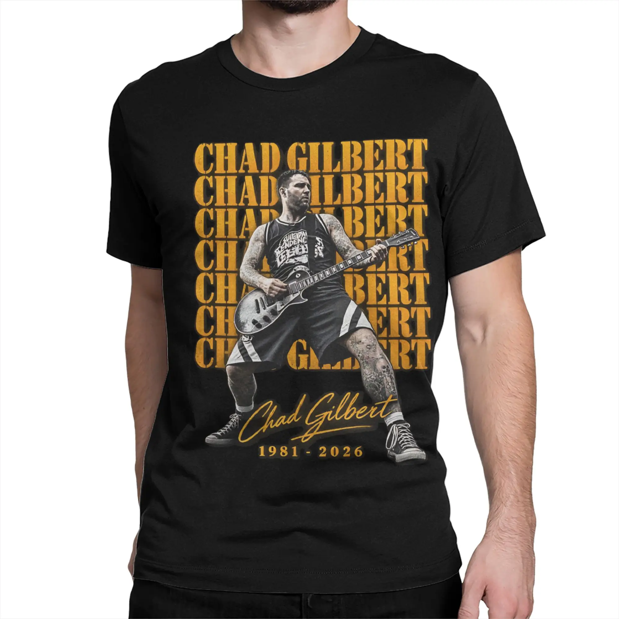 Rip Chad Gilbert Guitarist T-Shirt Men Women  Vintage 100% Cotton Tee Shirt Crew Neck Short Sleeve T Shirts New Arrival Tops