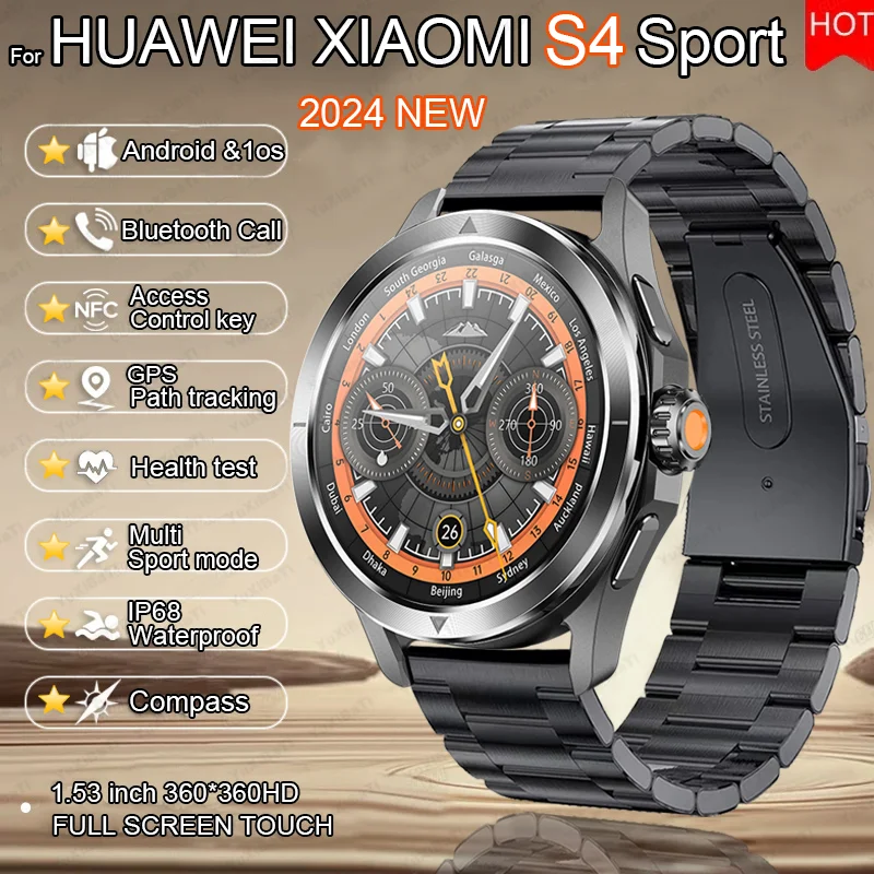 NEW Xiaomi Watch S4 Sport Version Smart Watch Men Women AMOLED HD NFC Heart Rate Compass IP68 Waterproof GPS Tracking Smartwatch