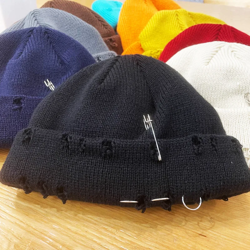 الشيطان الصغير القرن محبوك قبعة صوفية للرجال والنساء الخريف والشتاء هالوين شخصية البطيخ الجلد قبعة الهيب هوب قبعة الباردة