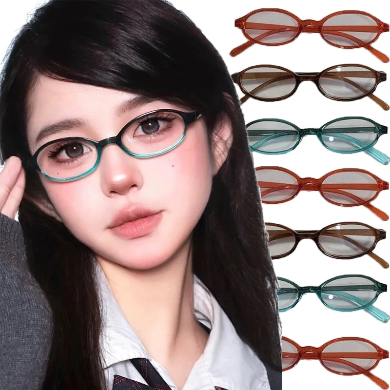 Vintage Little Square Frame Glasses Women Y2K Retro Anti-blue Light Eyeglasses Red Green Computer Spectacle Eyewears Goggles