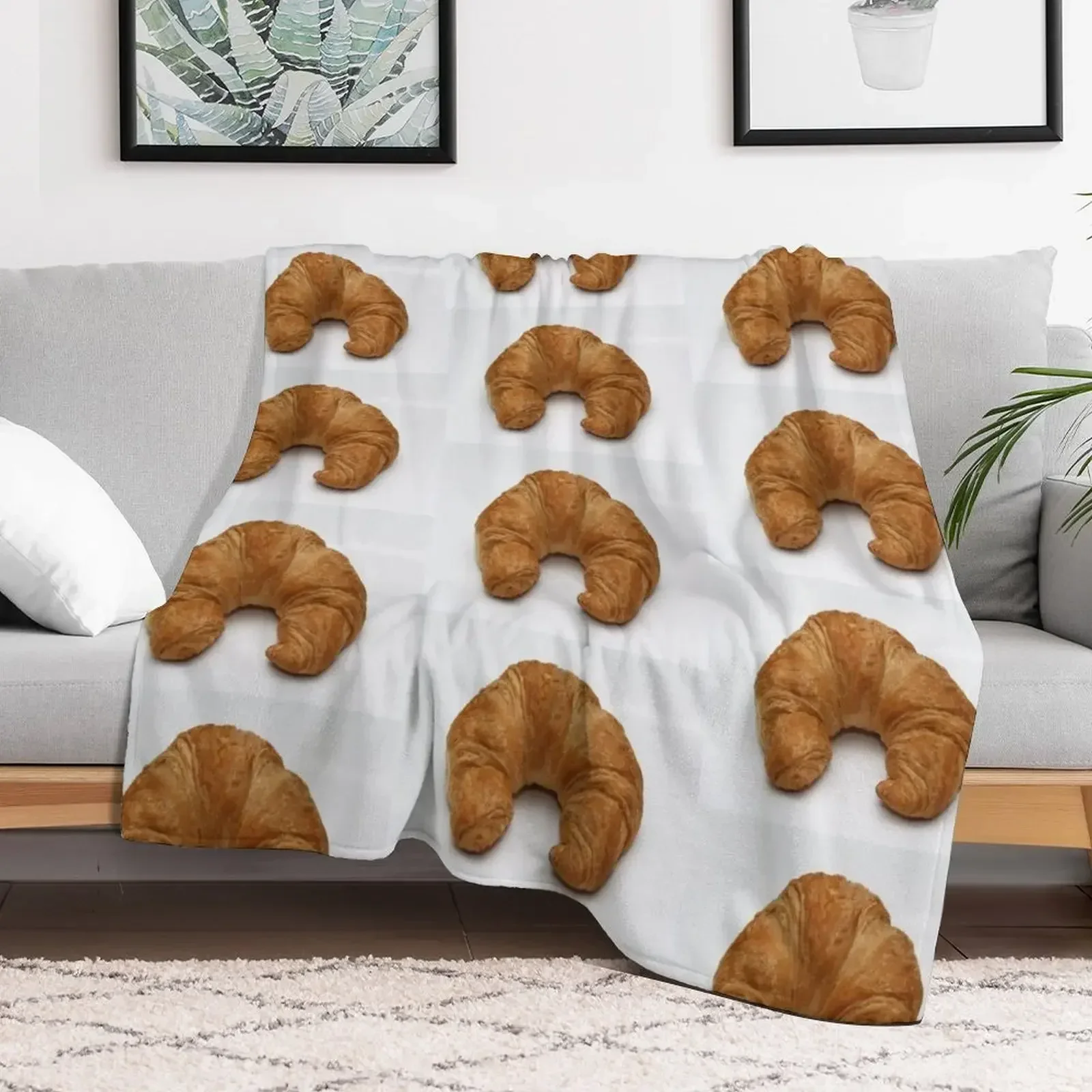 

I Love Croissant Throw Blanket Soft Beds Custom Nap Blankets