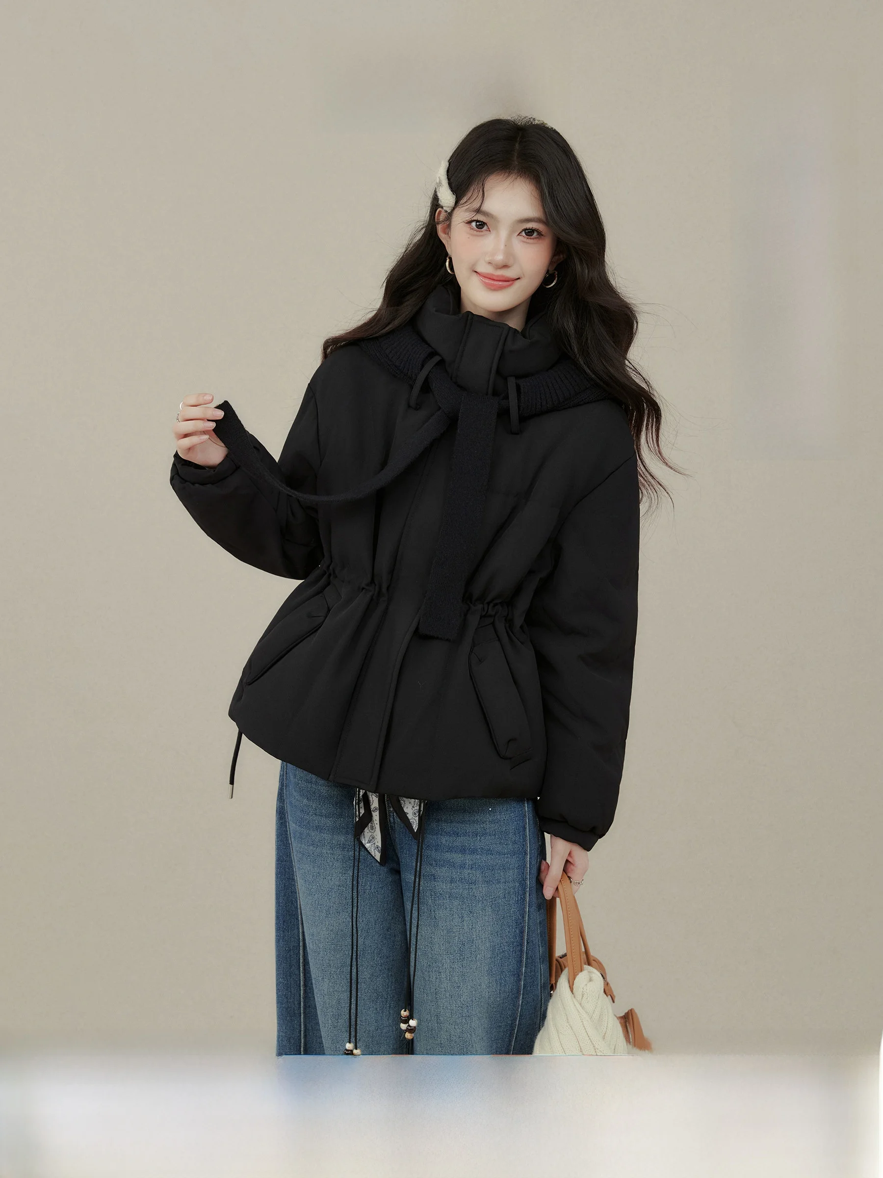 

Women's Short Hooded down Jacket Coat Warm Thickened 90% White Goose down Outerwear Commute Style Lock Temperature