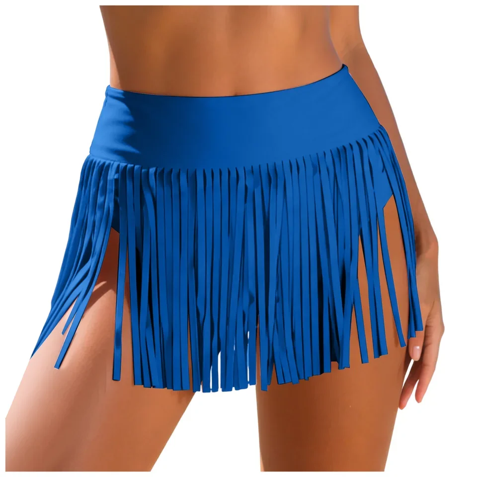 Women'S High Waisted Sexy Swim Skirt Tassels Swimsuit Bathing Suit Bottoms For Women A Line Triangle Bathing Suit For Women