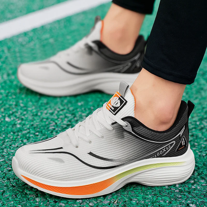 Summer New Breathable Mesh Fly Woven Sports Shoes for Men, Non Slip Soft Sole Running Casual Dad Shoes