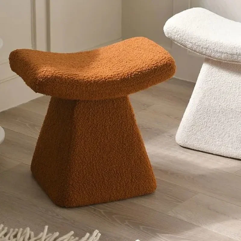 مقعد مكياج من صوف الحمل، مقعد مبتكر لتغيير الأحذية، مقعد متطور وبسيط لخلع الملابس #4