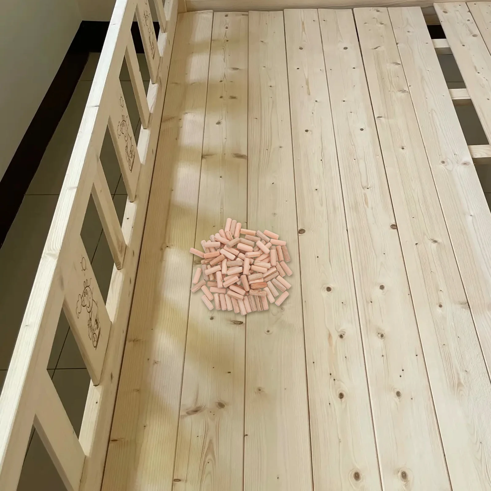 

100Pcs Wooden Dowels Rods Reliable Groove Design Easy Installation Home Decor Wooden Dowel Dowels for Crafting