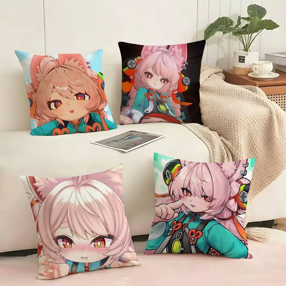 

Game Zenless Zone Zero Zhao Square Double-Sided printed Pillow Case Bedroom Bedside Pillow Sofa Cushion Cover Gift