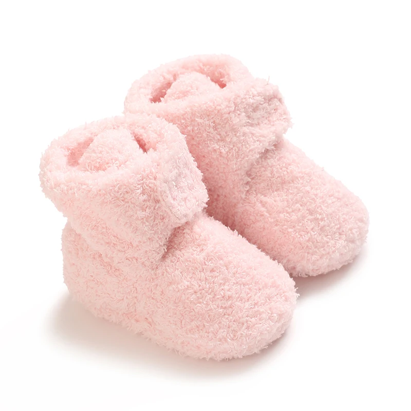 Baby Learning Walk Shoes, Warm Fuzzy Winter Crib Booties,Velcro Anti-drop Soft Footwear for Newborn Infant Boys Girls 0-1 Year - view 2