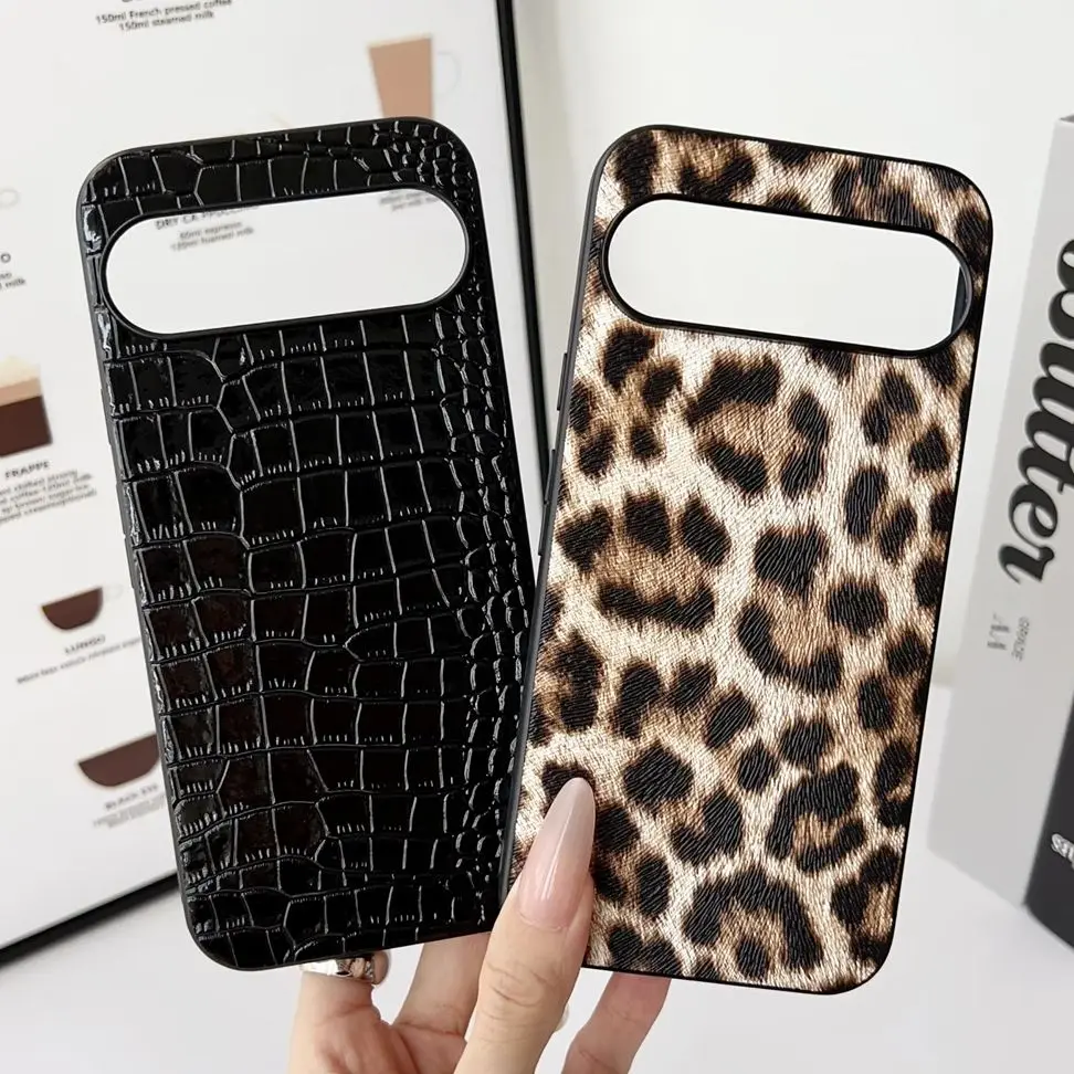 

Роскошный чехол для телефона из искусственной кожи с узором под леопарда, крокодила, змею и личи для Google Pixel 10 9 8 7 Pro XL 10Pro, мягкий черный чехол