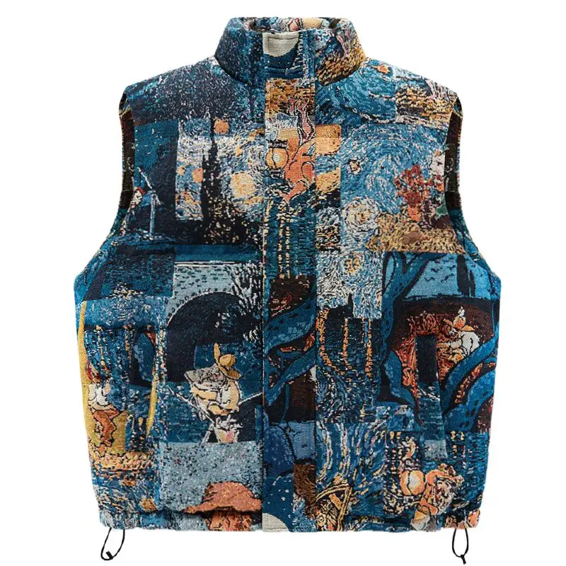 العصرية الوقوف طوق سترة للرجال القطن البخاخ جاكيت بلا إكمام الحد الأدنى أنيق رجالي سترة لخريف شتاء ملابس خارجية #1