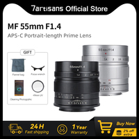 7artisans 55mm F1.4 MF Large Aperture Portrait Prime Lens For Sony E A6600 Canon EOS-M M50 FujiX X-A1 X-T1 Micro 4/3 E-PL1 E-M10