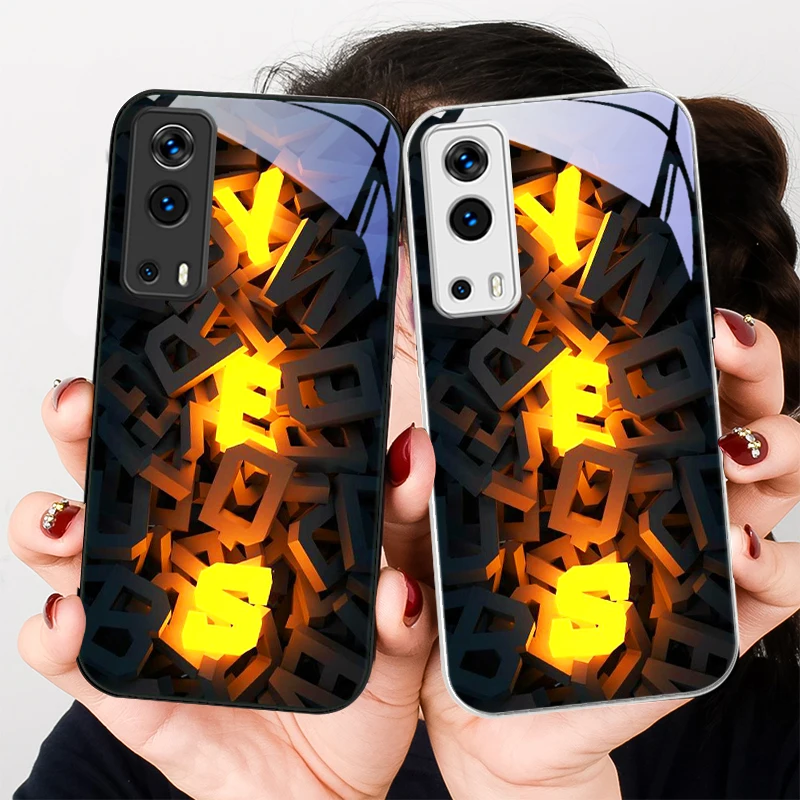 

Yellow Aurora Letter For VIVO Y72 X100 Pro Y55 16 V20 29 V30 X60 Pro Y11s Y20 X80 Pro 5G Y36 4G V23e Tempered Glass Phone Case