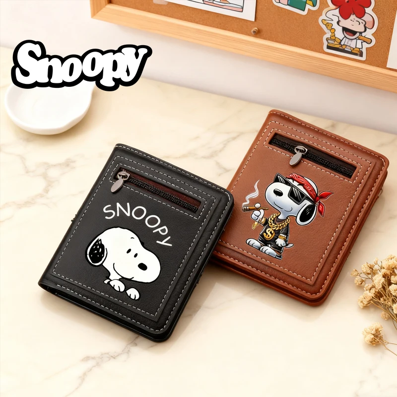 Snoopys Male Wallet Female Cartoon Coin Purse Credit Card Holder Passport PU Waterproof Driving License Bag ID Cards Cover Gift