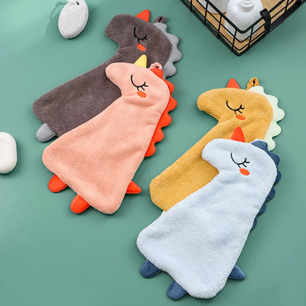 

Coral Fleece Towel Quick Household Cleaning Towel Dry Absorbent Cartoon Design Hanging Kitchen Bath Home Accessory Cleaning