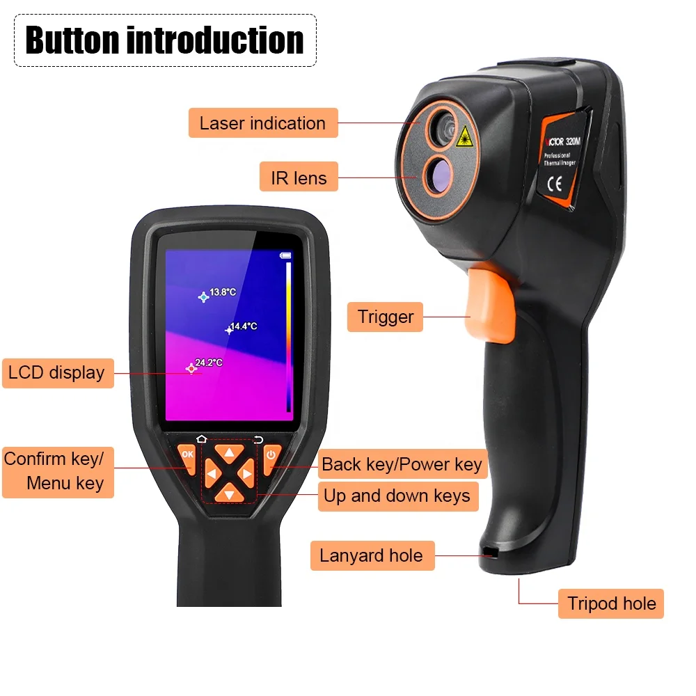 VICTOR 320M New Thermal Imager Camera Good Cost Performance Model 10 Different Language Selection USB Type C Interface