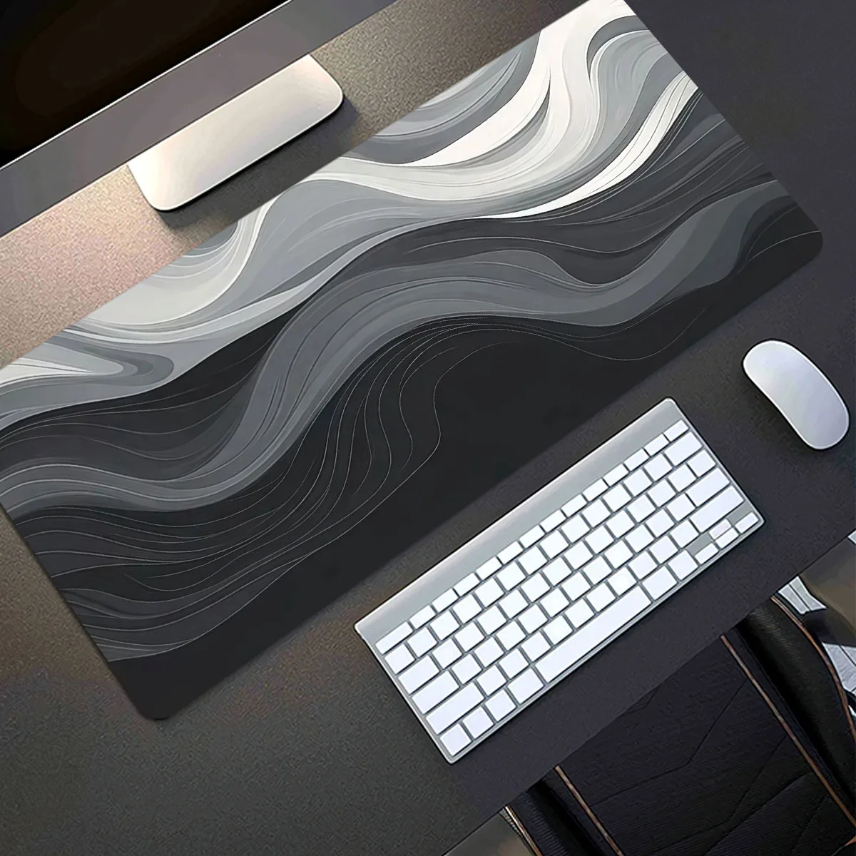 CIFBUY Extended Gaming Mouse Pad Abstract Line Art PC Keyboard Desk Mat Durable Non-Slip Base Home Office Laptop Computer Decor