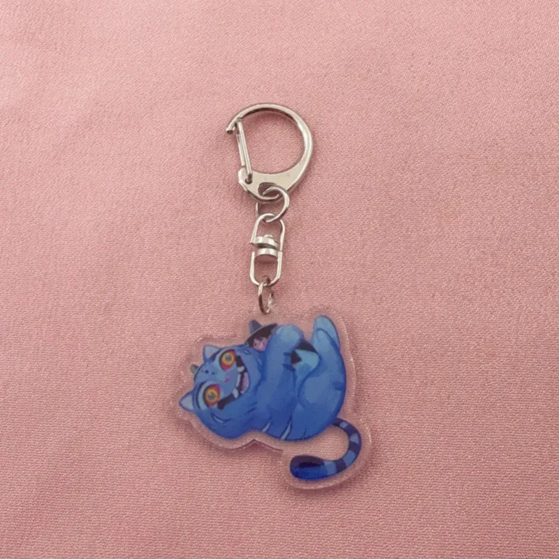 8pcs acrylic cute cat keychain, the best gift image 3