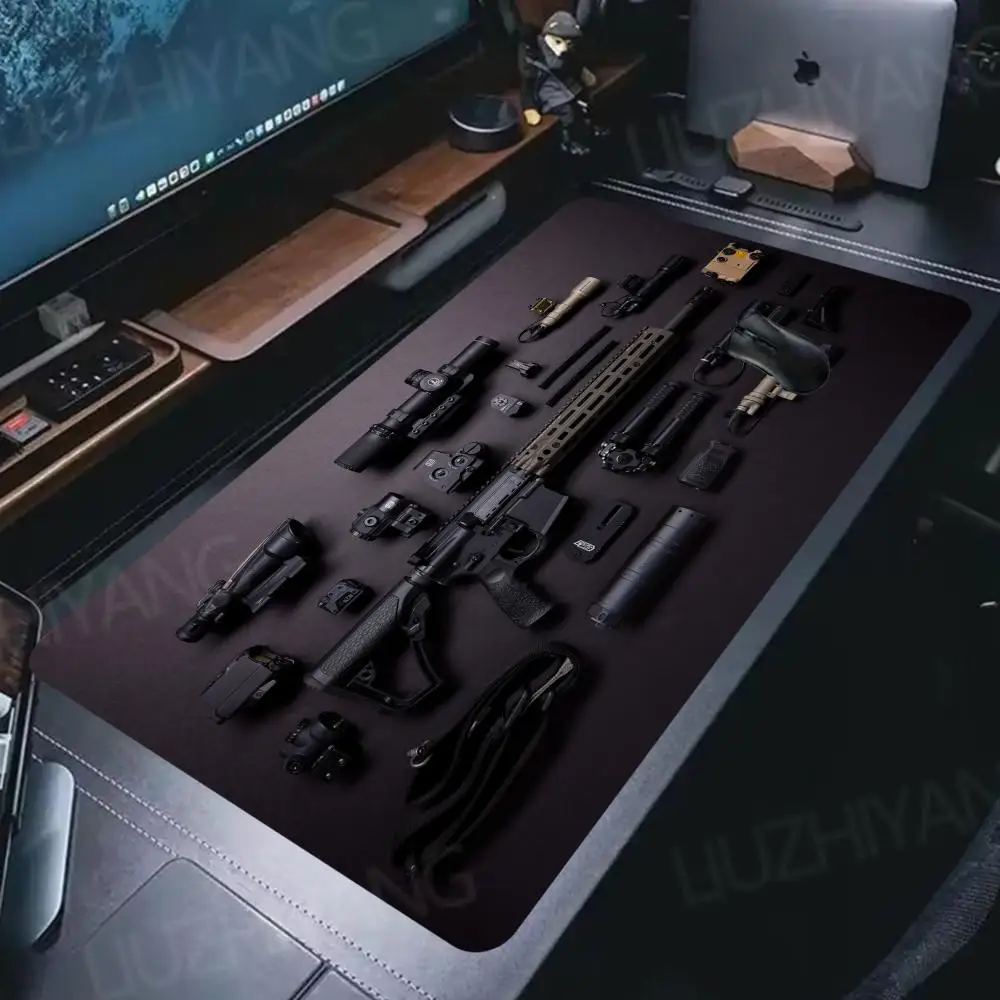 

Аксессуары для пистолета, тематический дизайн, коврик для мыши XXL, большой настольный коврик, коврик для клавиатуры ноутбука, игровой коврик для мыши, нескользящий удлиненный настольный коврик