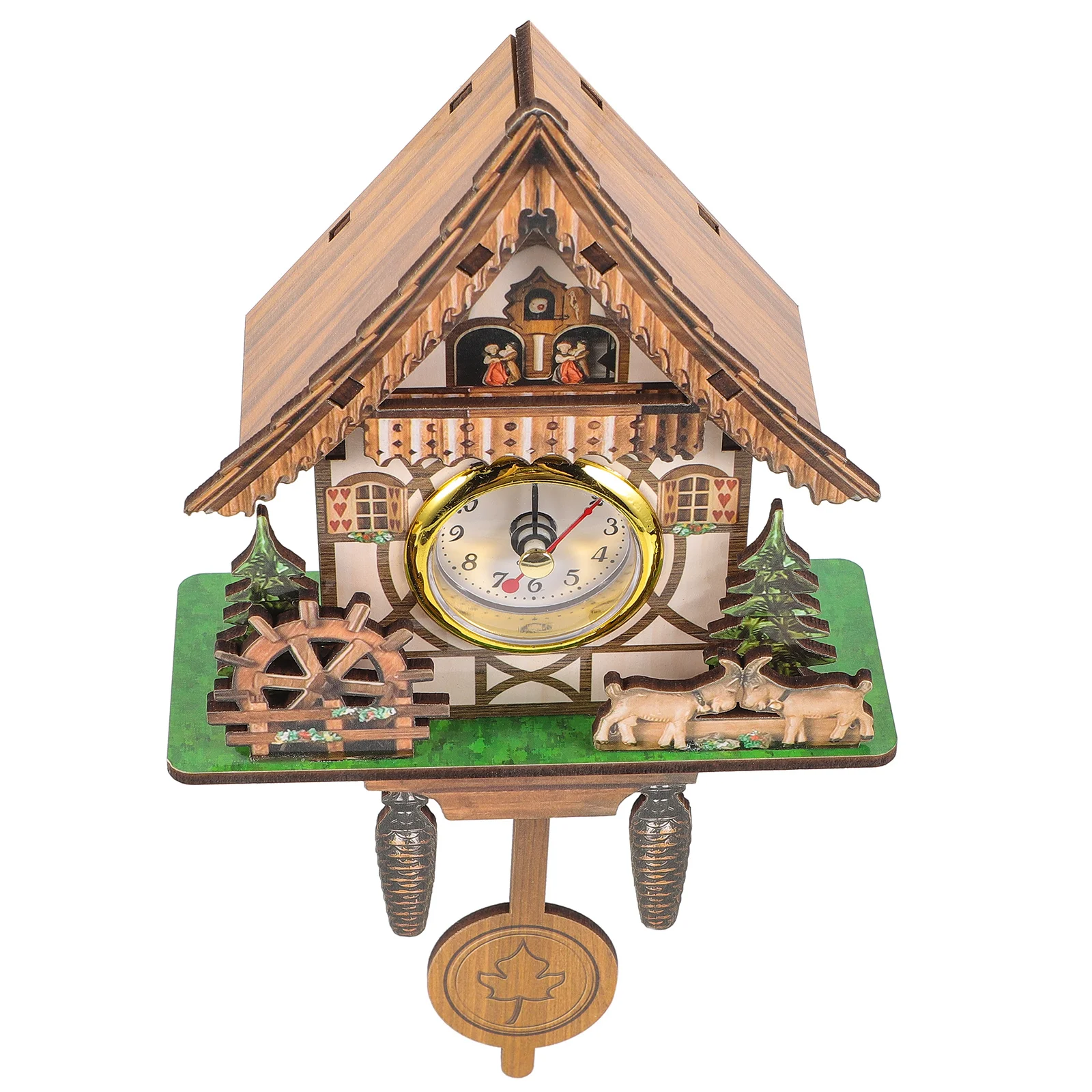 

Wooden Pendulum Cuckoo Clock Bird House Wall Clock Retro Hanging Clock For Bedroom Living Room Office Not Included Battery