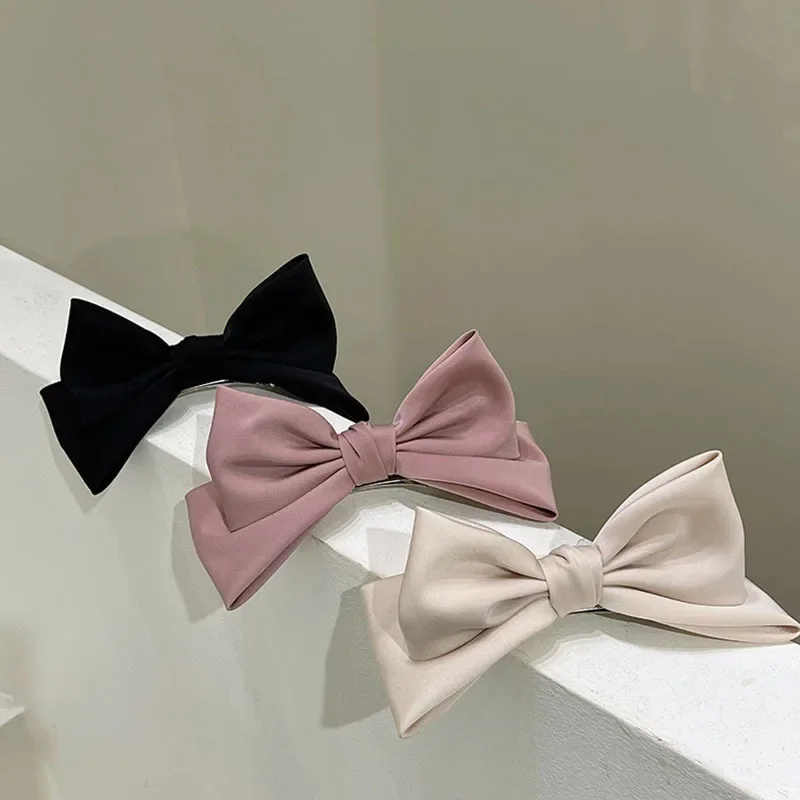 Coreano 3D Bow Spring Hair Pin Cute Princess Hair Clips Ribbon Barrettes copricapo per ragazze donne accessori per capelli