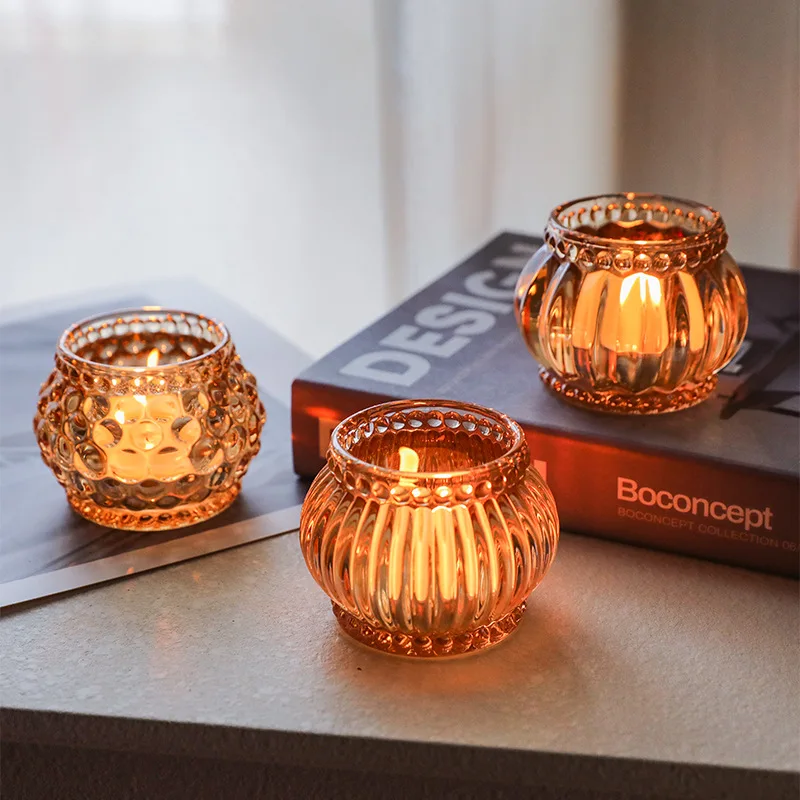 Candle Jar Creative Glass Candlestick Home Romantic Dining Table Aromatherapy Jars Candle Making Glass Candle Jar m