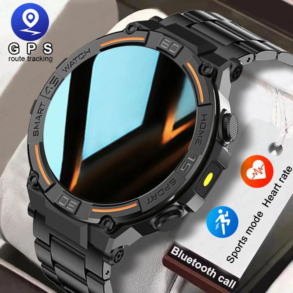 

1,52-дюймовые умные часы, мужские светодиодные фонарики, Bluetooth-вызов, IP68, водонепроницаемые, мониторинг здоровья, несколько спортивных режимов, умные часы 2025