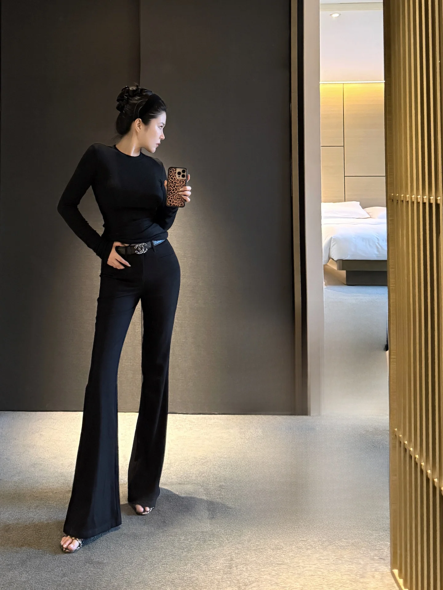 

Beham Sle Straight Leg Trousers Vintage Mid-Low Waist Flared Pants Lengthening Leg Effect Suit Pants Women's Faion