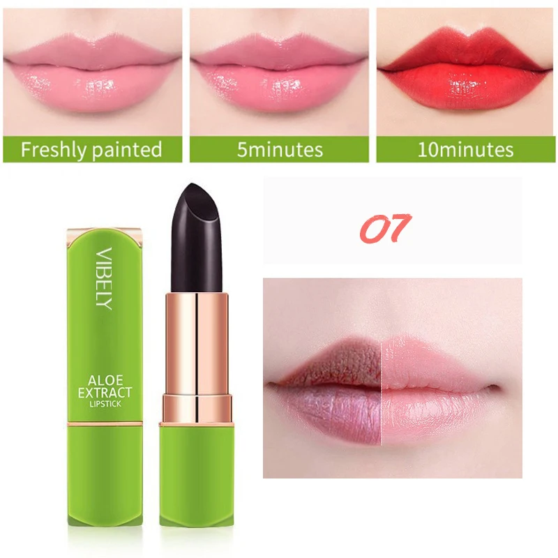 Color Changing Lip Balm Long-Lasting Natural Crystal Clear Temperature Color Changing Aloe Vera Lip Balm Makeup Lip Gloss