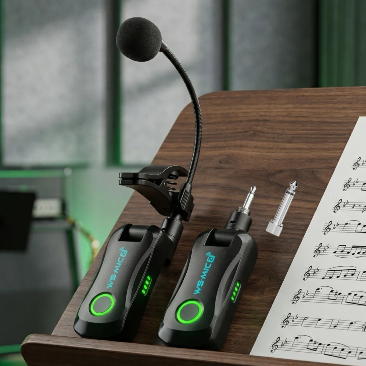 Miwayer WS-MIC2 Plug and Play 2.4G Wireless Mic, System Auto Pairing Low Latency for Sax Flute Clarinet and Acoustic Instruments