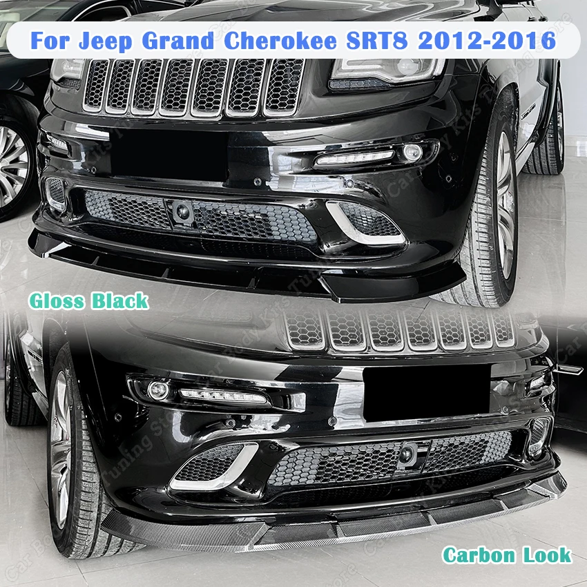 

Front Bumper Lip Spoiler Diffuser Splitter Car Body Kits Tuning For Jeep Grand Cherokee SRT8 2012-2016 3Pcs Gloss Black ABS