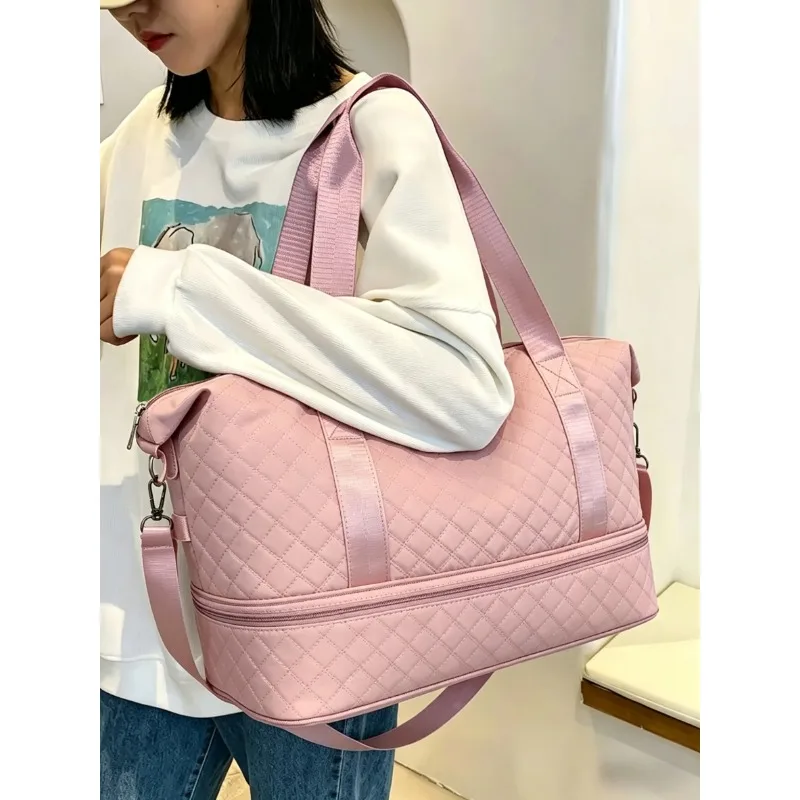 女性用トラベルダッフルバッグ、防水ウィークエンダーバッグ（靴収納ポケット付き）、機内持ち込み可能ジムバッグ