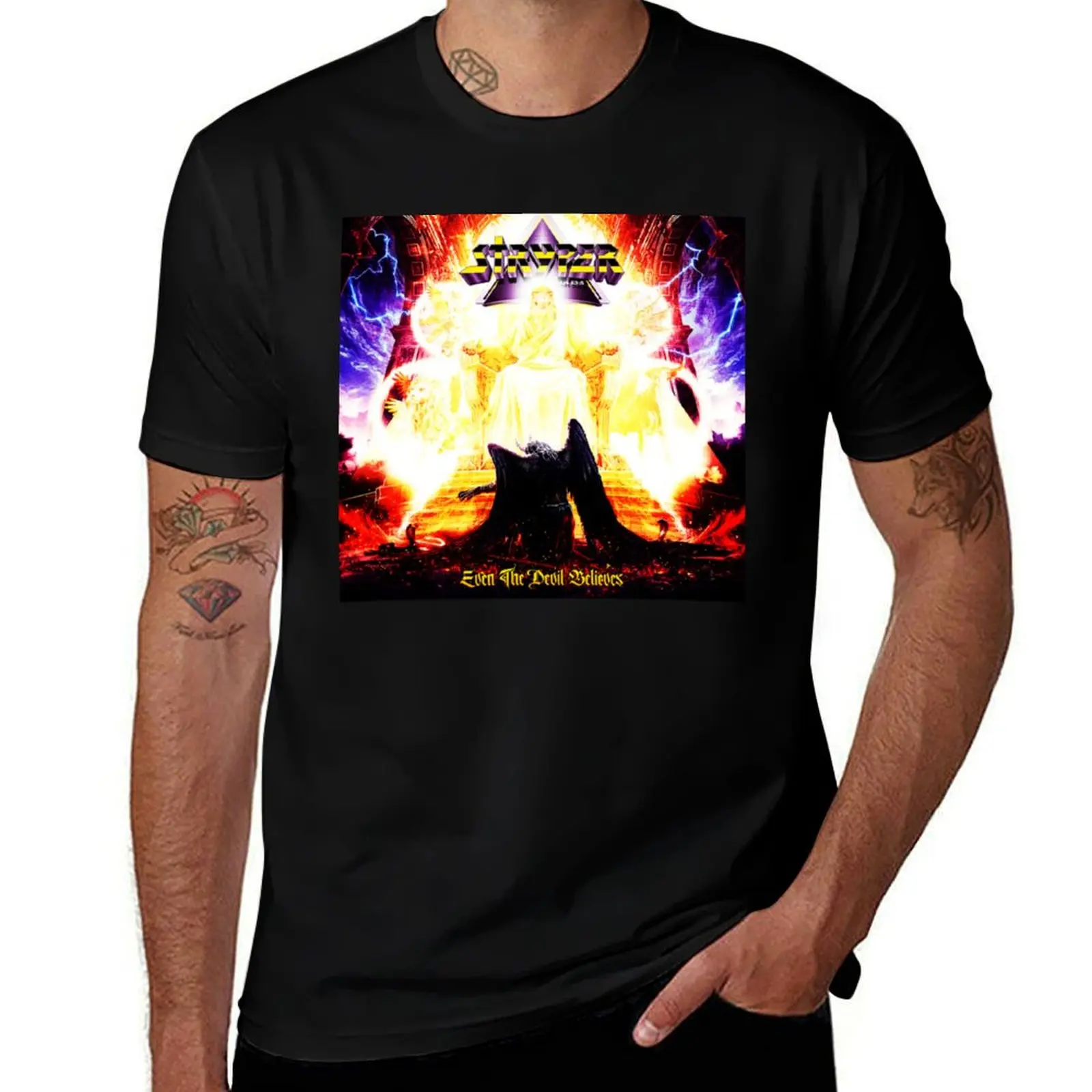 stryper logo wallpaper christian rock band 90art T-Shirt t shirts for man cotton soft T-Shirt