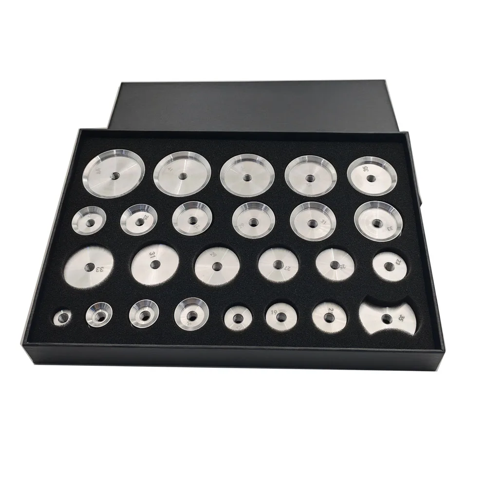 Latest 25 Size Watch Back Case Aluminum Alloy Press Dies,New Watchmake Repair Tools watch Press Dies