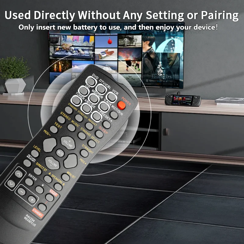 RAV254 WE45870 For Yamaha Remote Control Compatible With Yamaha AV Receiver RXV350 RXV357 RXV359 RXV373 RXV390 RX459 RXV496 HTR5
