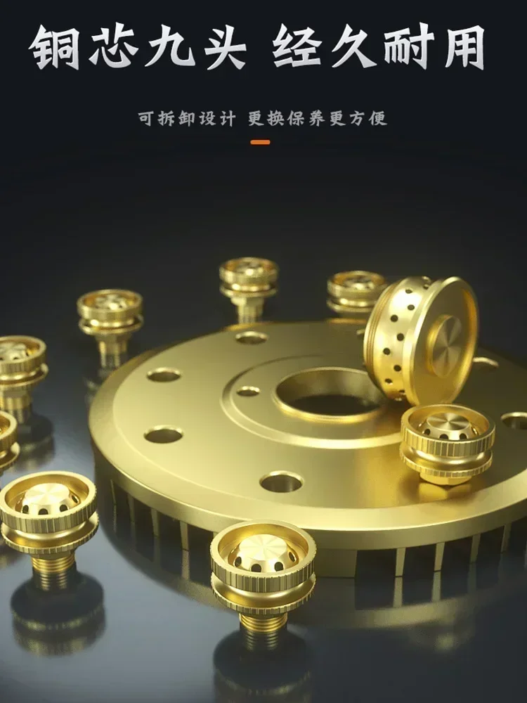 Двойная девятиядерная противопожарная лобовое стекло, домашняя настольная газовая плита, газовая варочная панель AD