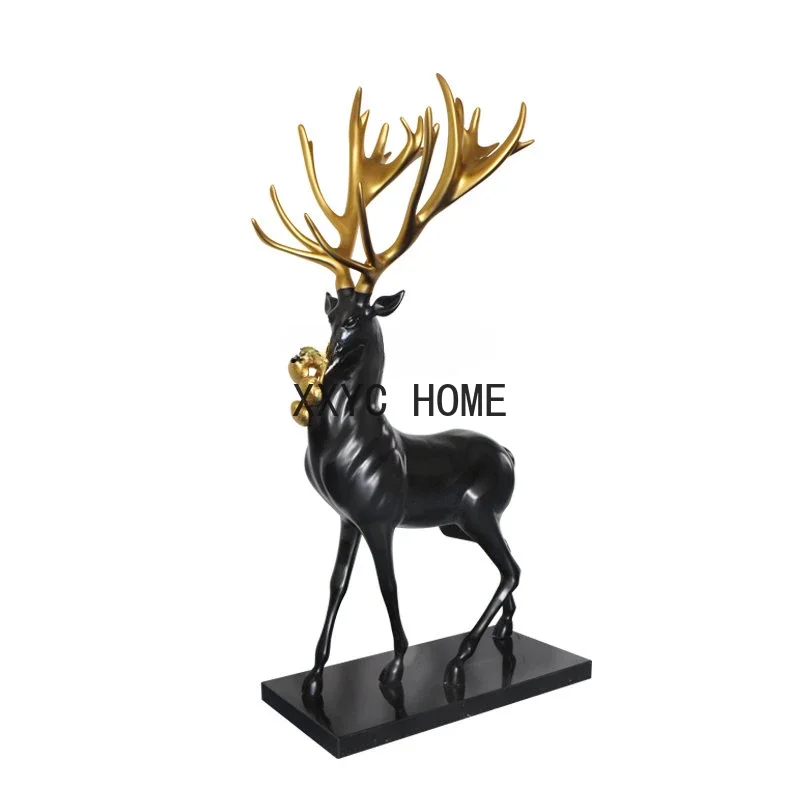 

Sales Office Hall Lucky Lucky Deer Large Floor Sculpture Art Hotel Lobby Indoor Soft Animal Ornaments