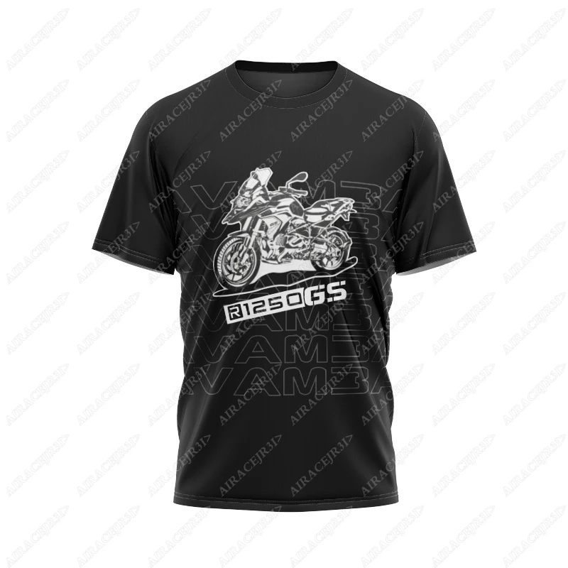 For BMW R1250 GS Summer Black/White Motorcycle Racing Team T-Shirt Motorrad ADVENTURE Motocross Men's Quick-dry Cold Feeling