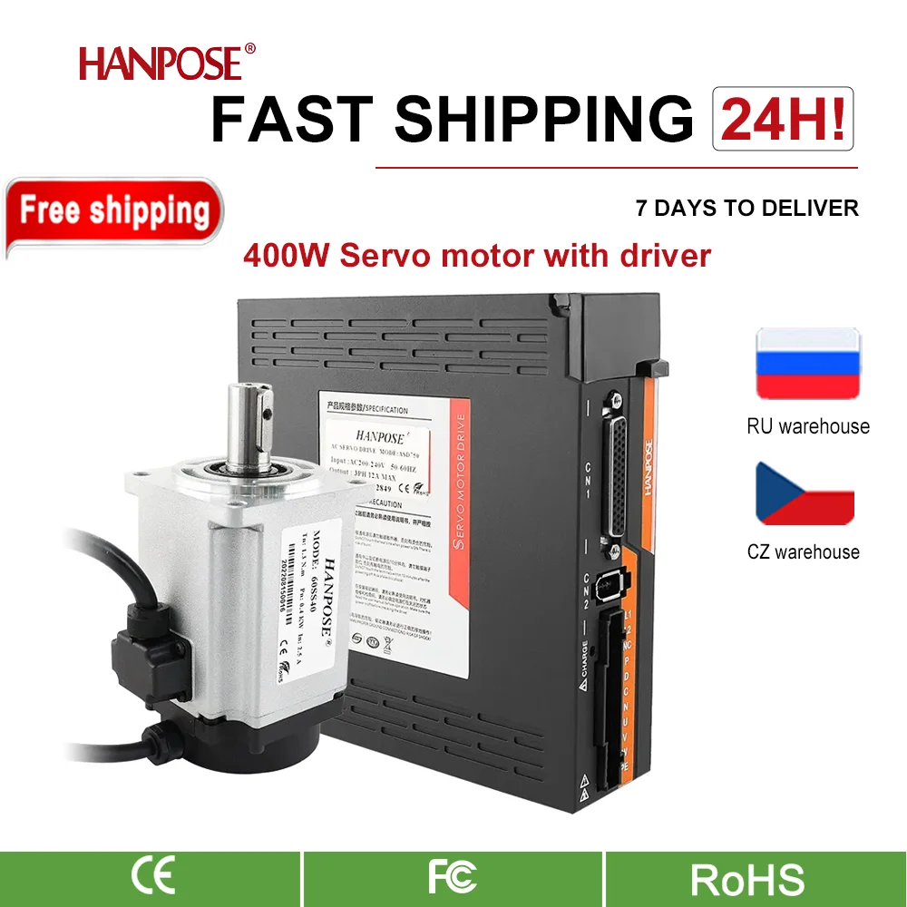 60SS40 2,5 A 1,3 N.m ASD240 Servomotor Antriebssatz AC200-240V + 3M Encoderkabel für Servo