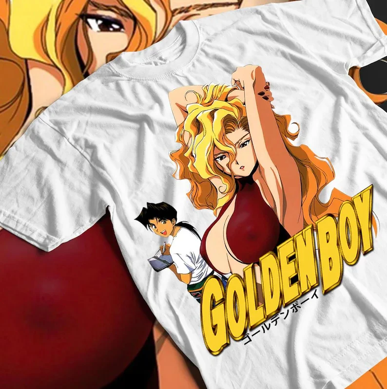 Street Fashion For Boy - Golden Boy T-shirt Vintage Loose Oversized