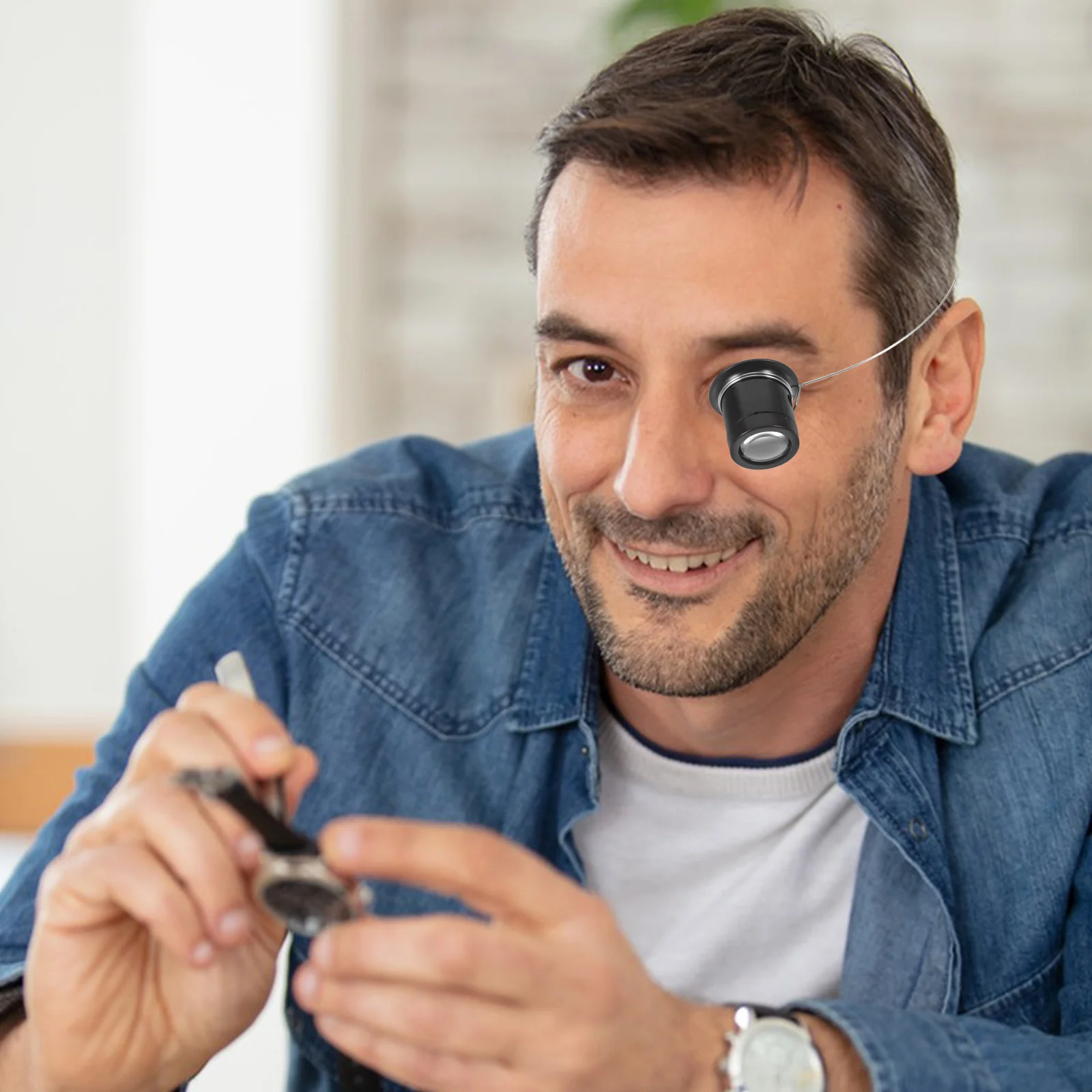 

1Set Head Mounted Magnifying Lens Clear Resin Lens for Watch Repair Jewelry Making Miniature Painting Steel Wire Magnifier