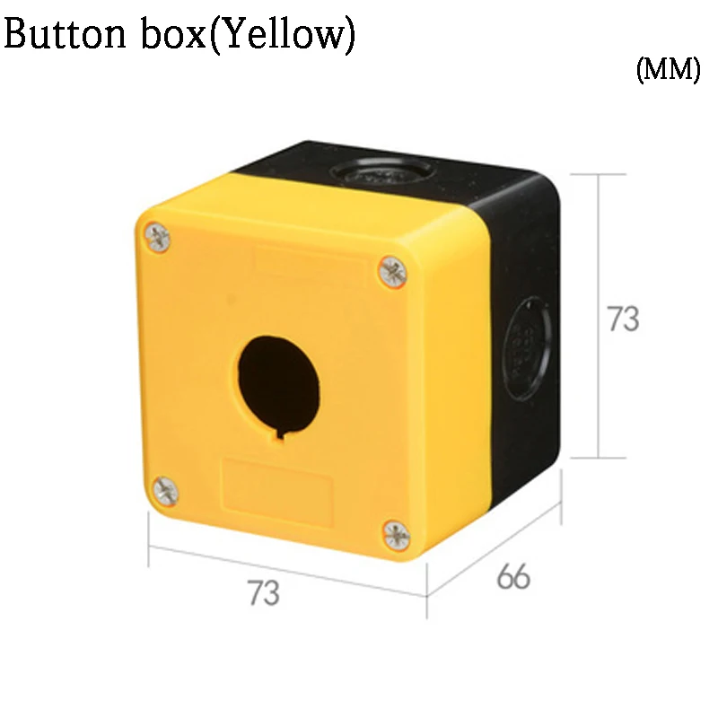 NEW DIY 1P 5A Elevator Power Start Push Button Switch Control Box Emergency Stop IP65 Waterproof Indicator Light Yellow