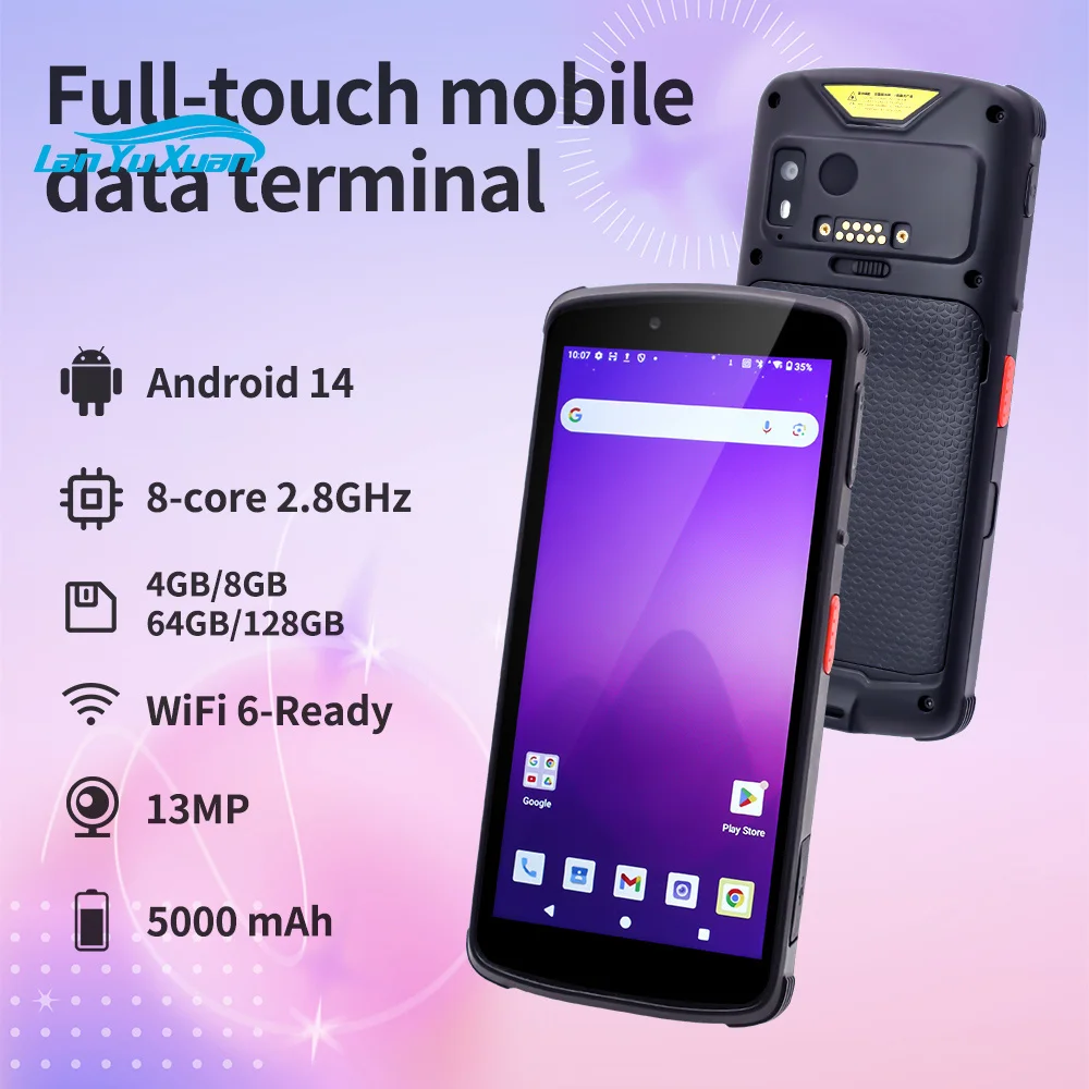 GTCODESTAR Wireless Android 14 PDA 1D 2D Bluetooth Barcode Scanner NFC Rugged PDA Handheld USB 4G Mobile Tablet Android PDAS