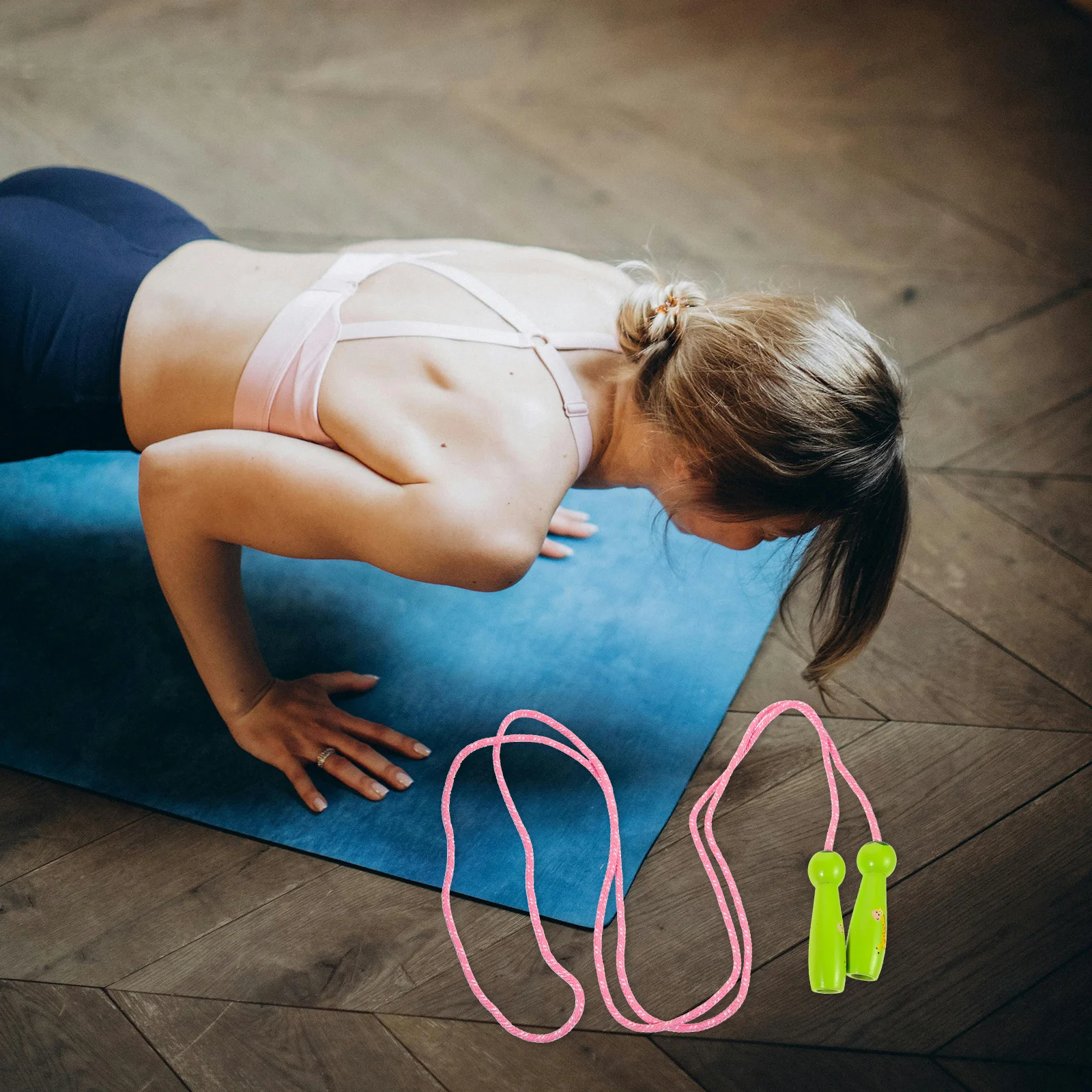 

Jump Adjustable Wooden Handle Skipping For Fitness Workout Wear-Resistant Jumping Rope Sports Exercise Outdoor Indoor