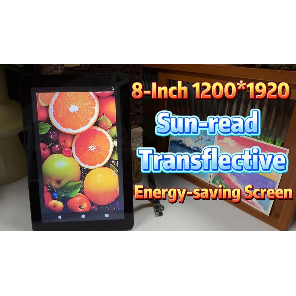 8 Inch 1200×1920 Transflective TFT Sunlight Readable Low Power Touch Display with HD-MI Board
