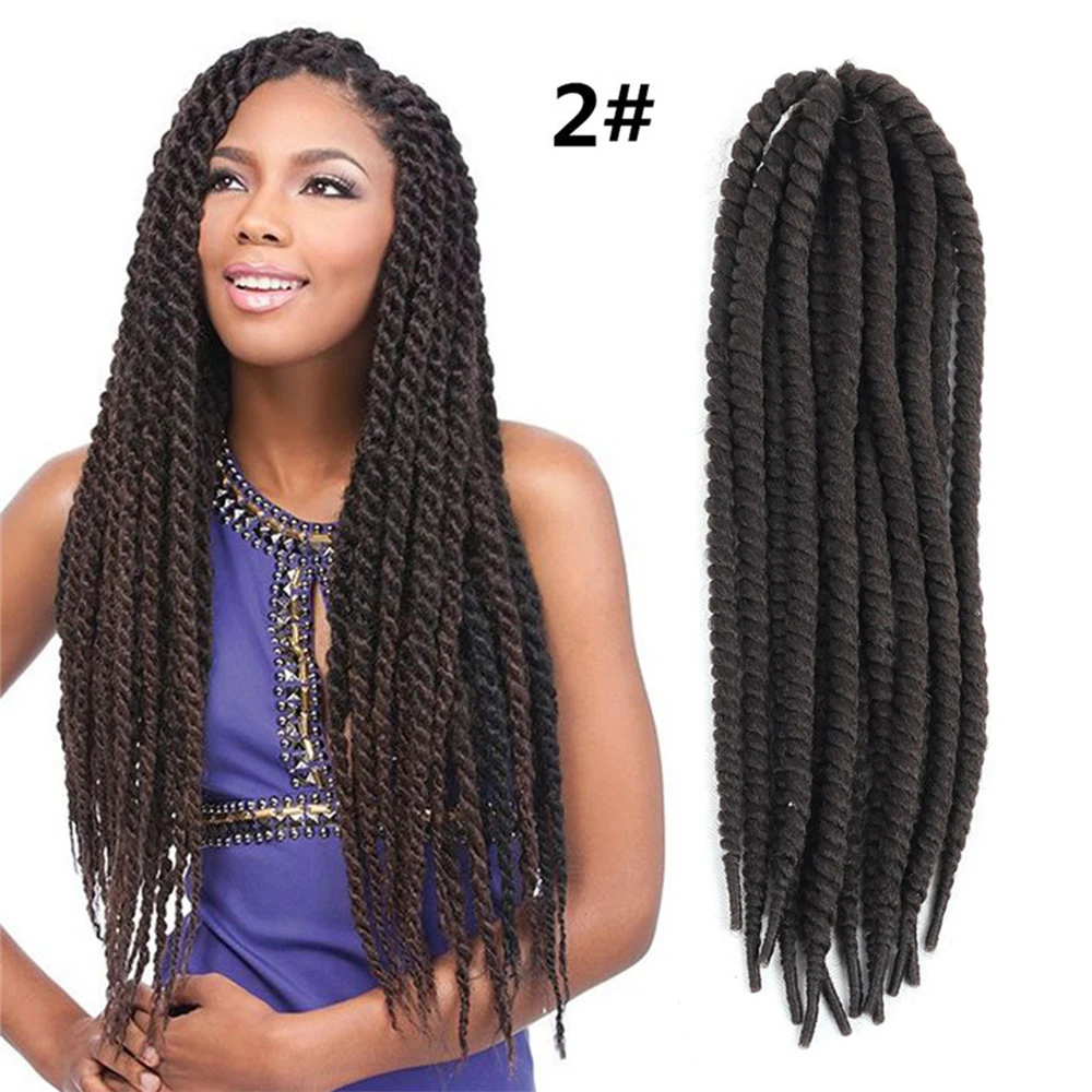 12 radici/confezione crespi trecce primaverili africane estensioni dei capelli all'uncinetto gancio dreadlocks faux locs jumbo intrecciare i capelli parrucche sintetiche