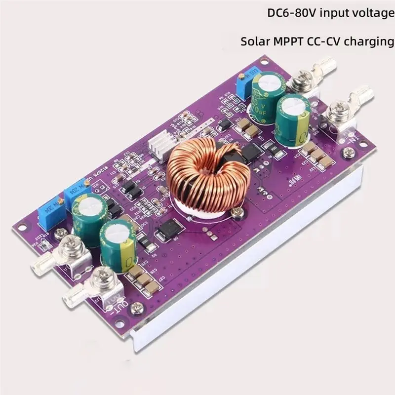 AT51-Solar MPPT Buck-Boost Power Module 250W 15A Automatic Synchronous Rectification CC-CV Charging Board