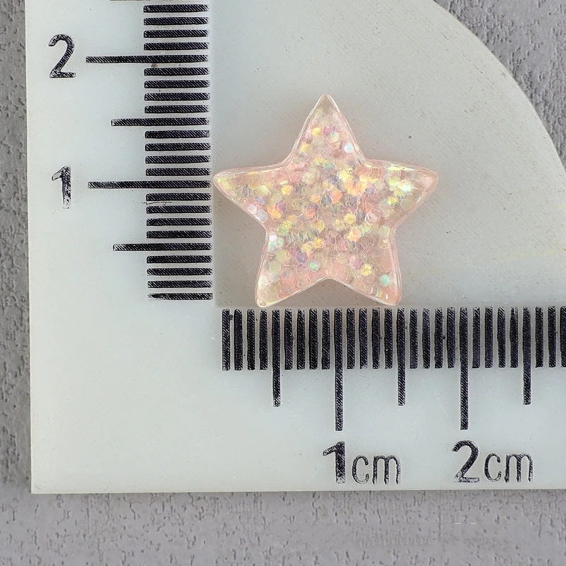 20Pcs Resin Bling Stars Flat Back Cabochon Scrapbook Kawaii Colorful Shiny Star Shape Resin DIY Embellishments Accessories