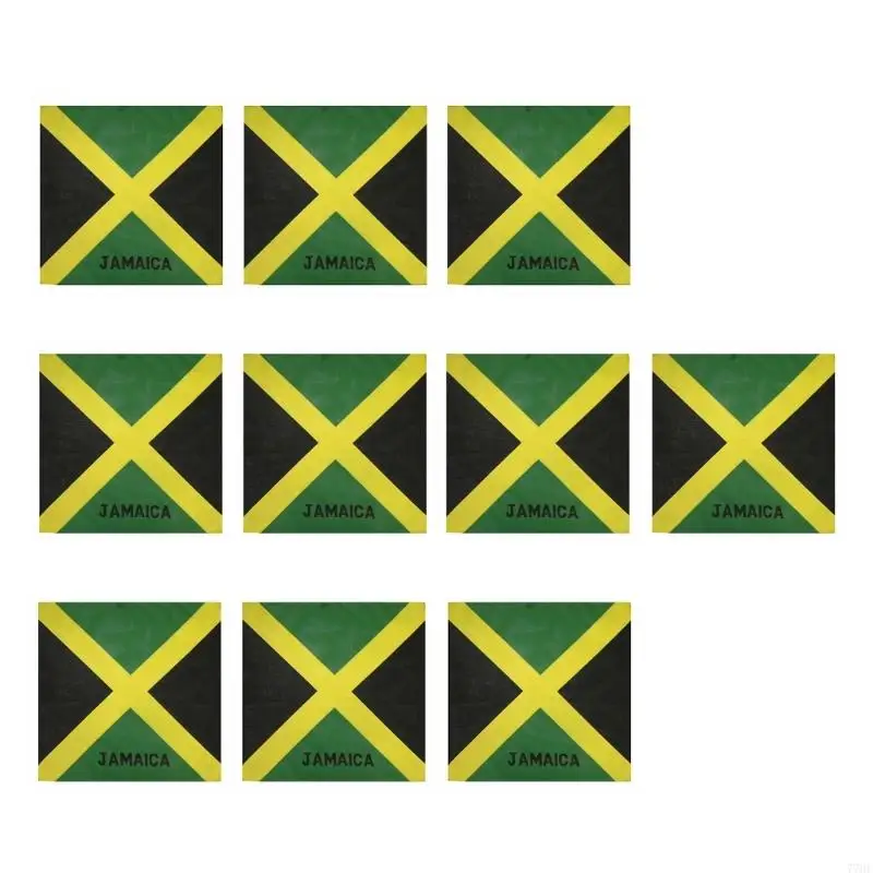

77HE Pack of 10pcs Jamaica Flag Head Scarves Unisex Bandanas For Sports Outdoor Activity Soft & Breathable Square Scarf