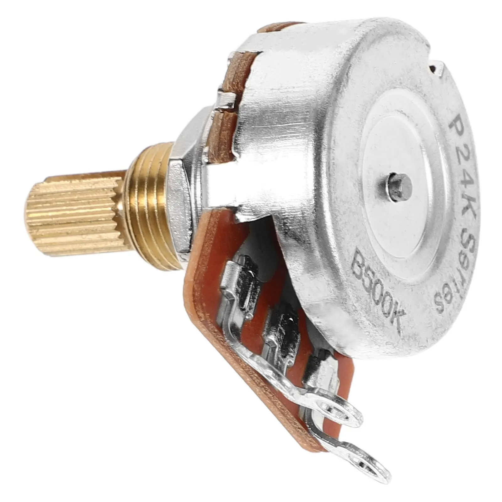 

Split Shaft Guitar Potentiometer 19Mm 24 Teeth Audio Taper Volume Tone Control for Electric Bass Long Shaft Breadboard Trim